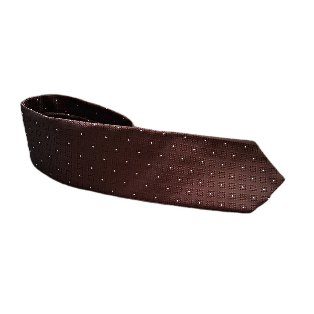 Vtg Brooks Brothers Men's XL Brown Geometric Imported Silk Tie Made In USA 90's